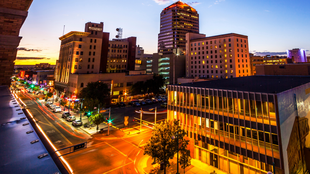 Downtown Albuquerque, NM, at night